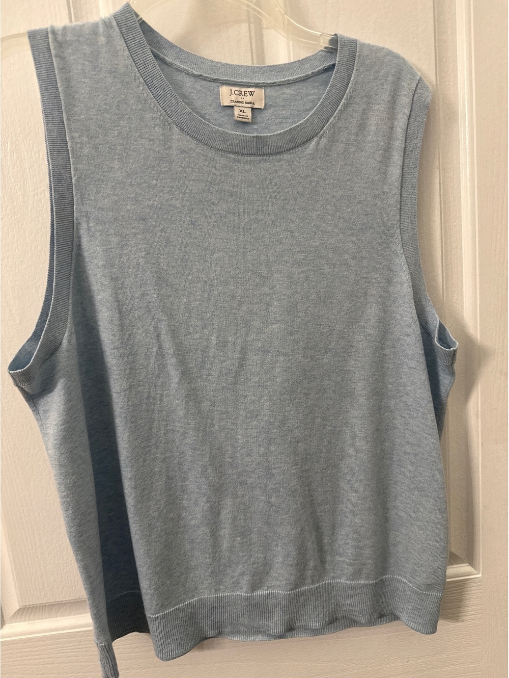 J.Crew Classic Shell Sleeveless Sweater Vest, Light Blue, XL